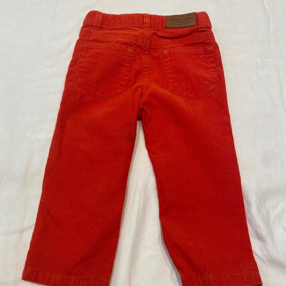 Janie and Jack Orange corduroy pants